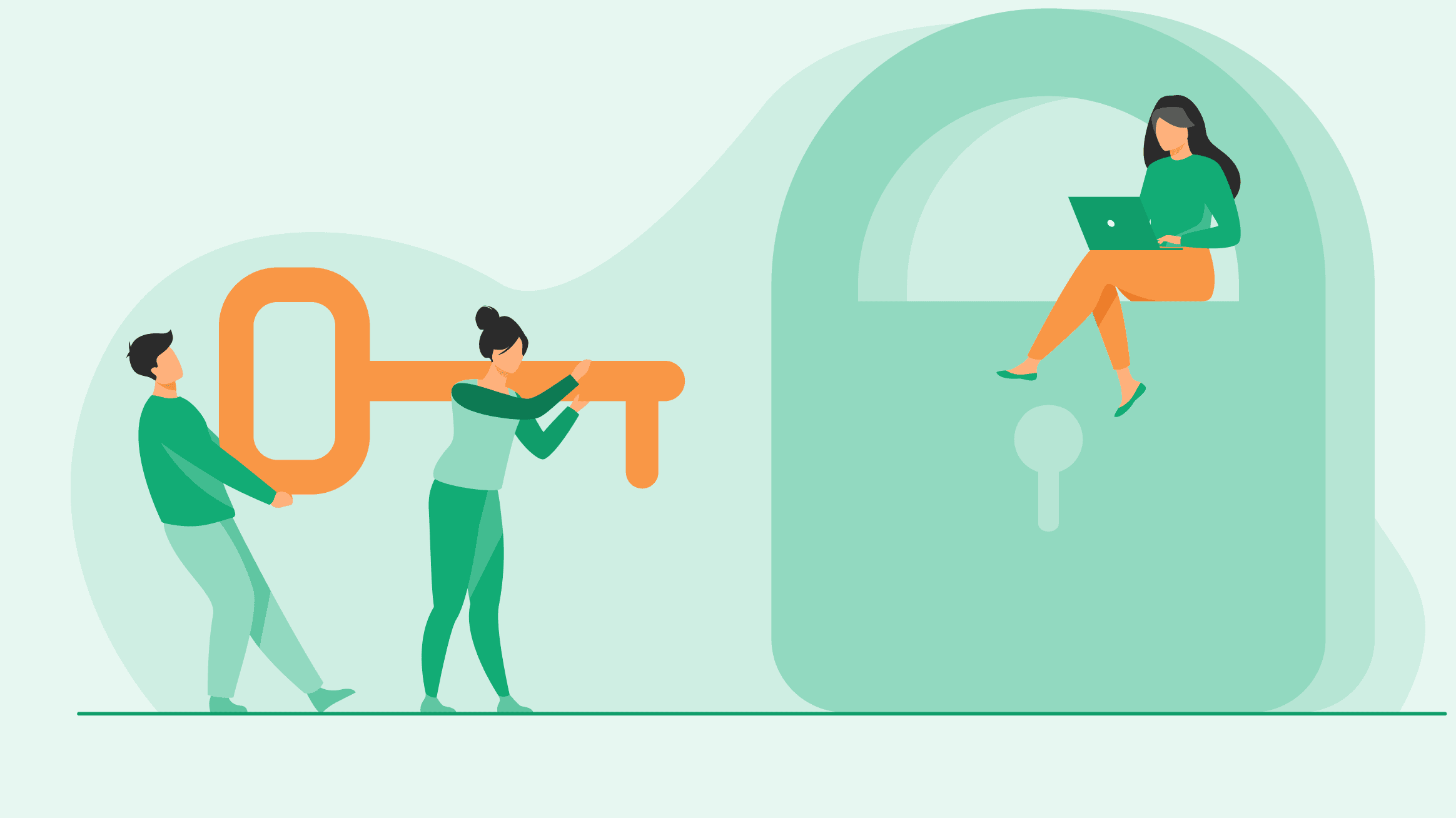 Key unlocking a door